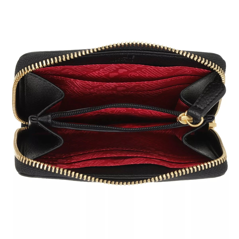 Love Moschino Portemonnaie mit Zip-Around-Reißverschluss Portafogli Pu  Nero(Image 4)