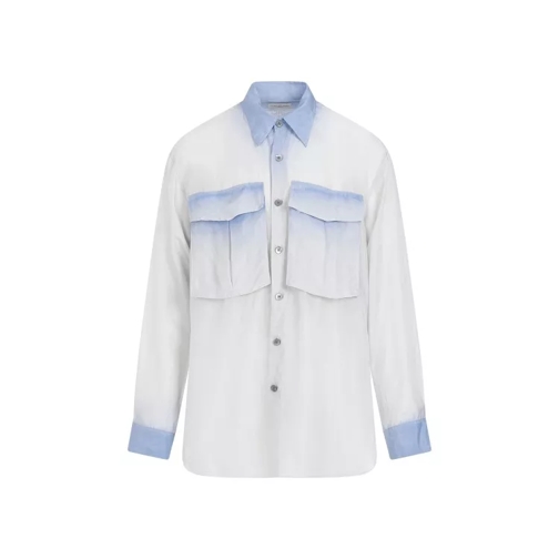 Dries Van Noten Blue Silk Calander Shirt Blue 