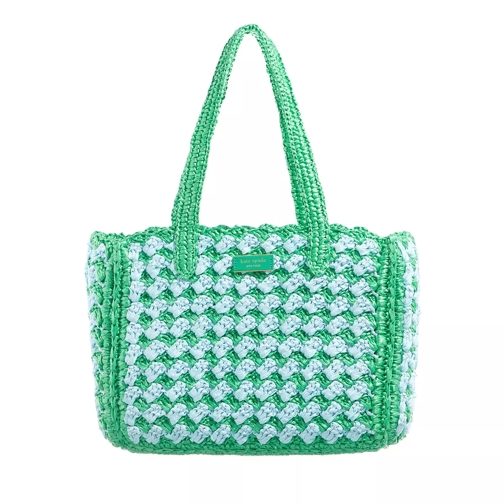 Kate Spade New York High Tide Striped Crochet Shopping Bag Raffia Fresh Green Boodschappentas