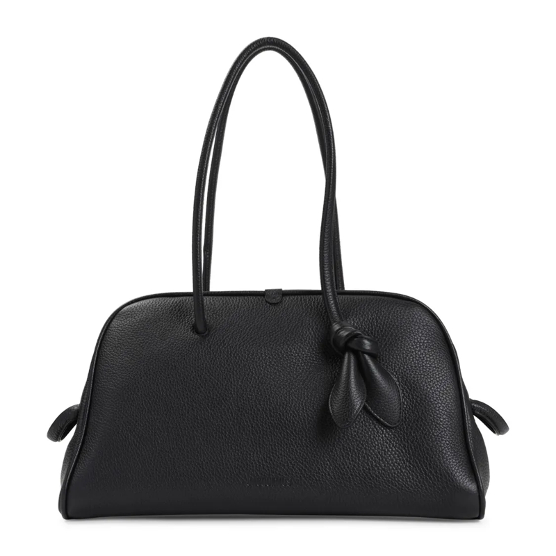 Jacquemus Schultertasche Calf Leather Handbag With Knot Detail Black