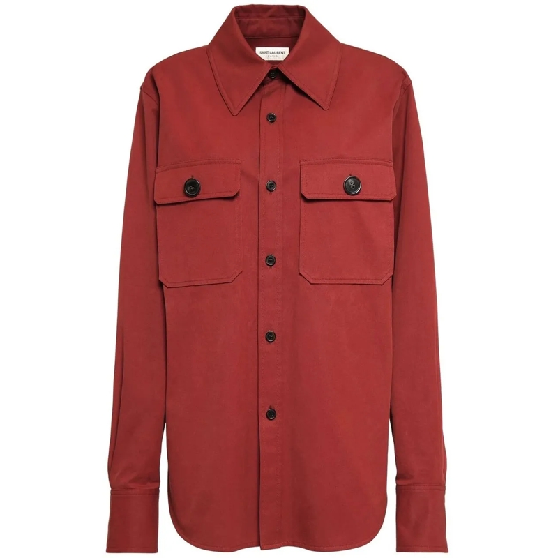 Saint Laurent Legeres Oberteil Saint Laurent Cotton Shirt rot