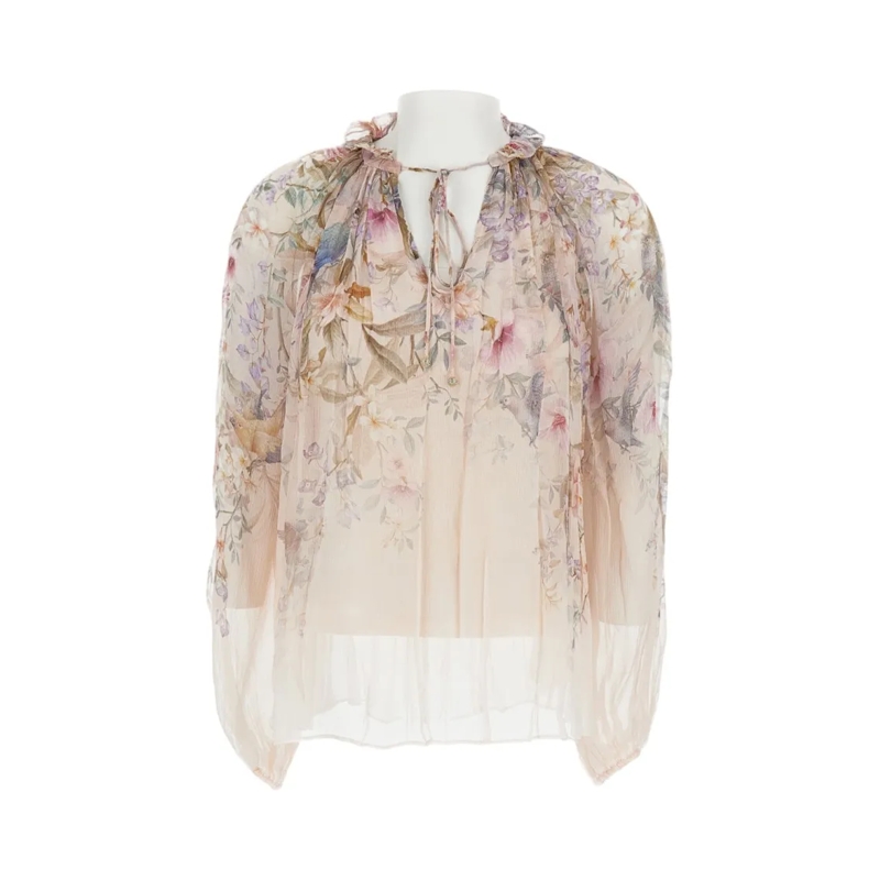 Zimmermann Blouse Top Rebellion Billow Blouse Neutrals