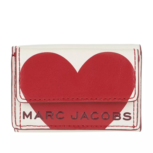Marc Jacobs The Heart Box Fold Over Wallet Leather Cotton Portefeuille à trois volets