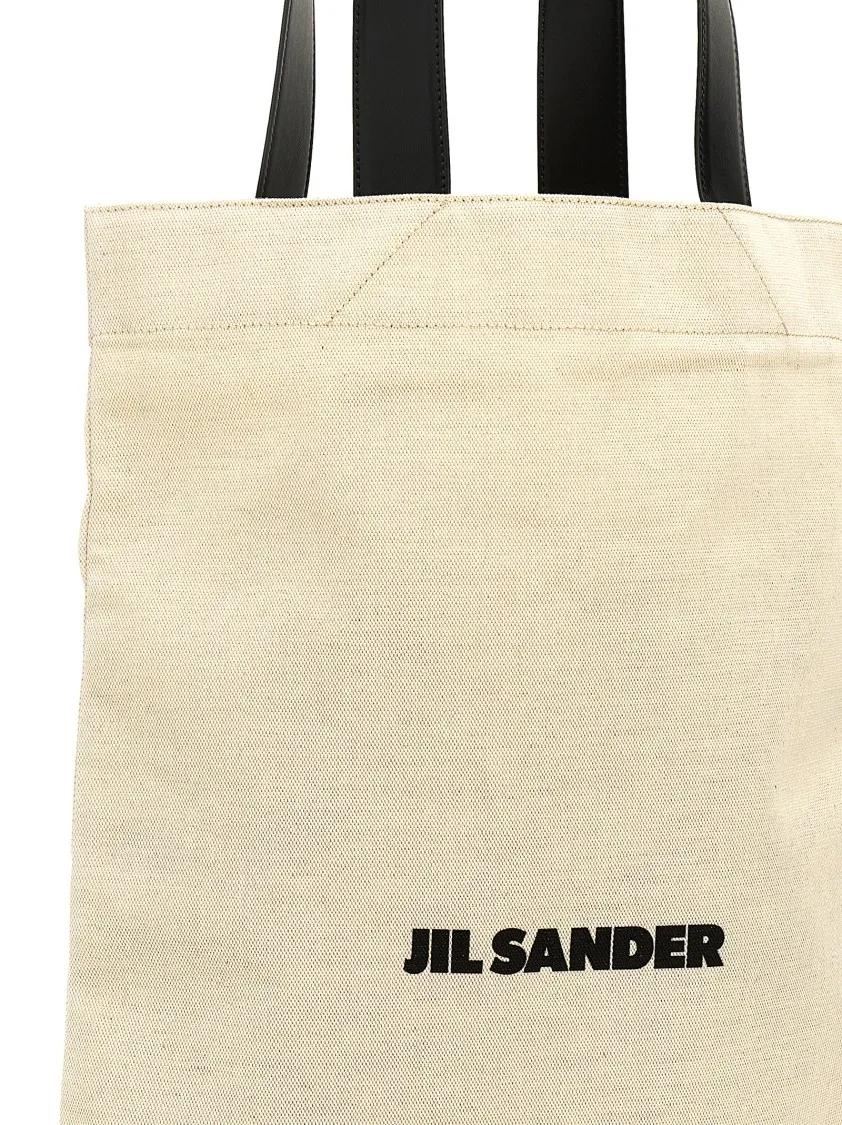 Jil Sander Shoppers & Totes 'Flat Shopper' Large Shopping Bag in beige