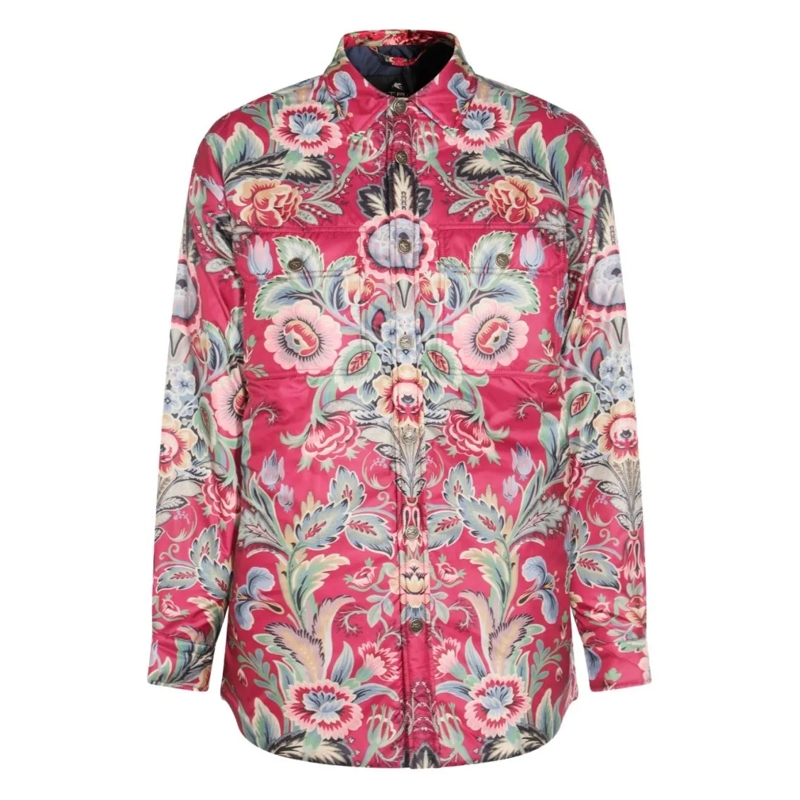 Etro Übergangsjacke Multicolor Floral Etro Jacket With Classic Neck Multicolor
