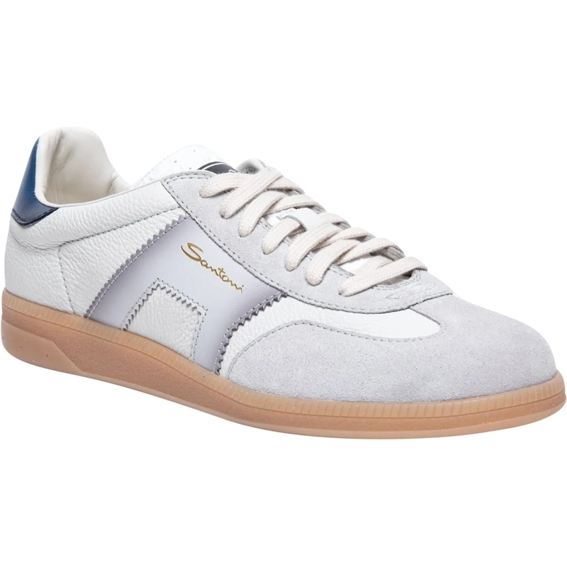 Santoni Schnürschuhe Heren DBS Olympic Sneaker Wit/Grijs Weiß(Image 3)