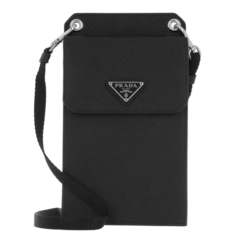 Prada Smartphone Crossbody Bag Leather Black Phone Bag