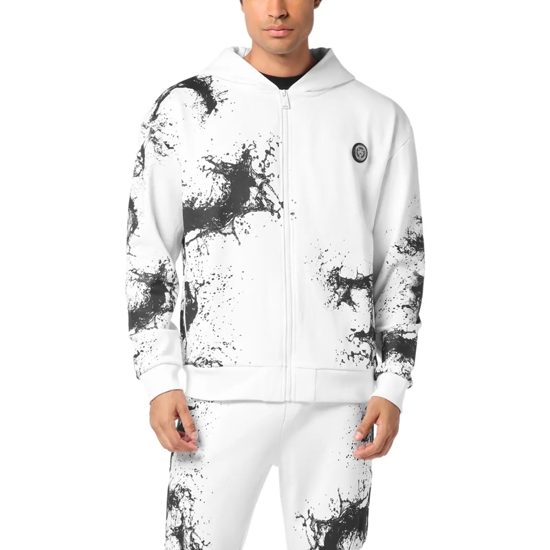 Plein Sport Top Kapuzen-Sweatjacket Splash weiss(Image 3)