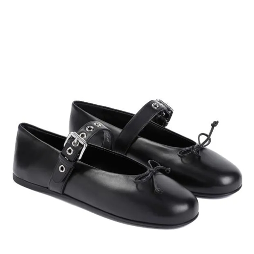 Miu Miu Black Calf Leather Ballerinas Black Ballerina