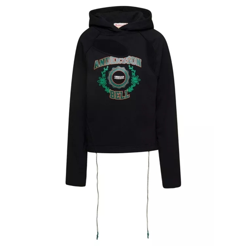 Andersson Bell Black Hoodie With Cut-Out Detail And Logo On The F Black 