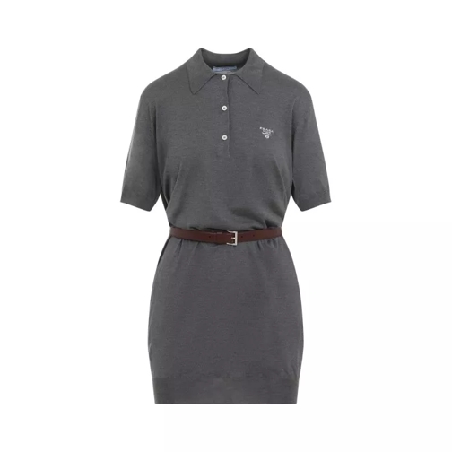 Prada Slate Grey Silk Dress Grey 