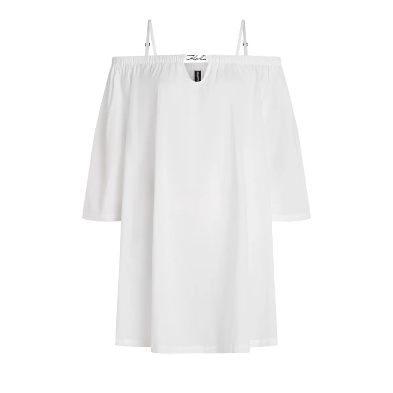 Karl Lagerfeld Kleid K/SIGNATURE&nbsp;SCHULTERFREIES STRANDKLEID weiss