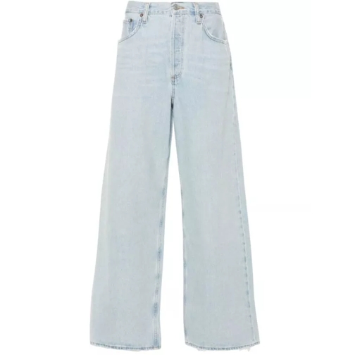 Agolde Low Slung Baggy Blue Denim Pants Blue 