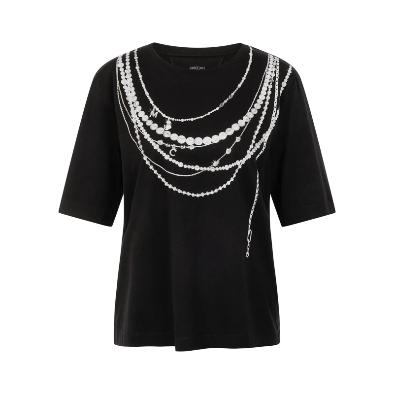 Marc Cain T-Shirt T-Shirt aus Baumwolle schwarz