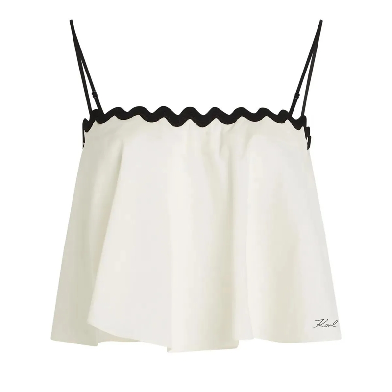 Karl Lagerfeld  Kurzes Strandtop mit Muscheldesign Top creme