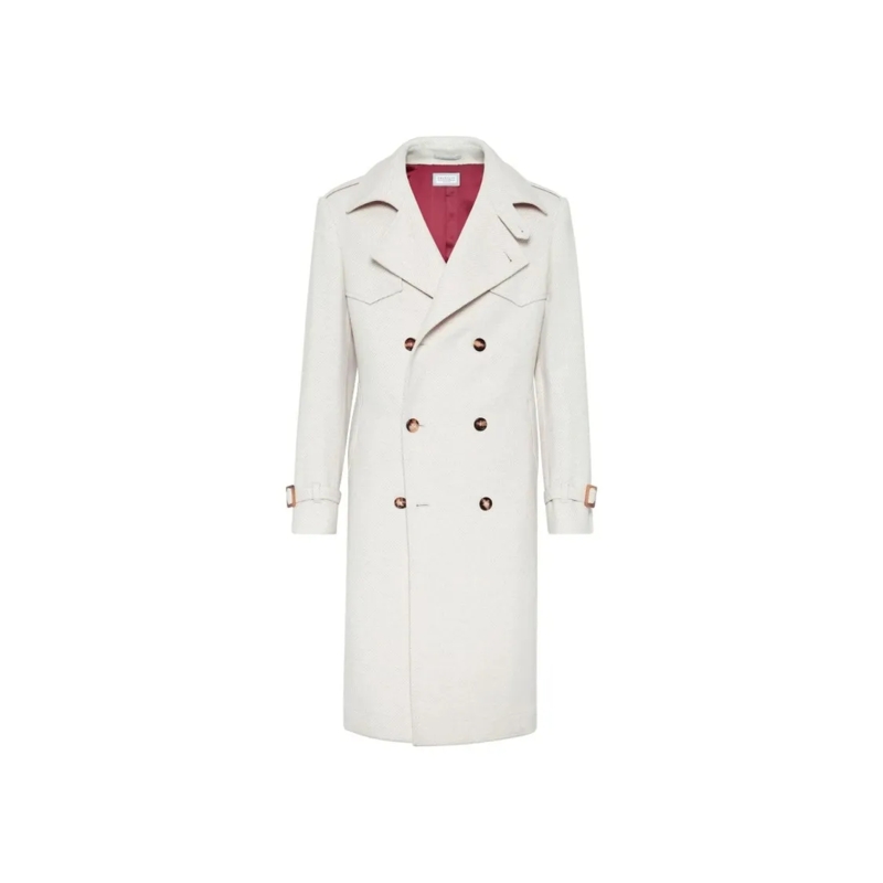 Brunello Cucinelli Trenchcoat Wool Trench Coat White