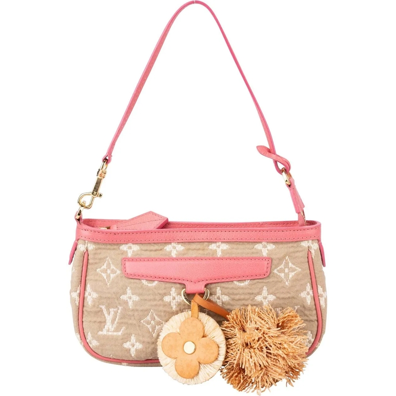 Louis Vuitton Schultertasche Louis Vuitton Denim Monogram Sabbia Rose Pochette  mehrfarbig