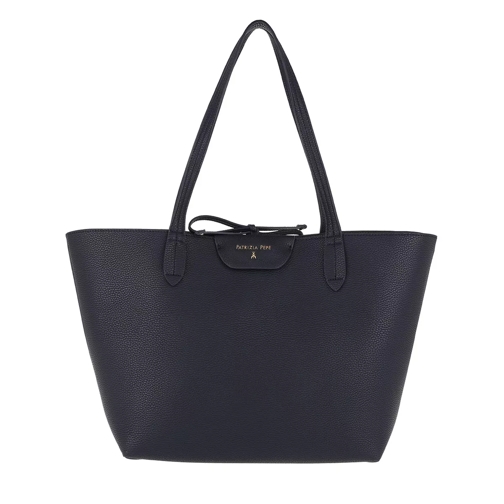 Patrizia Pepe Logo Shopping Bag Double Blue/Dark Grey Sac à provisions