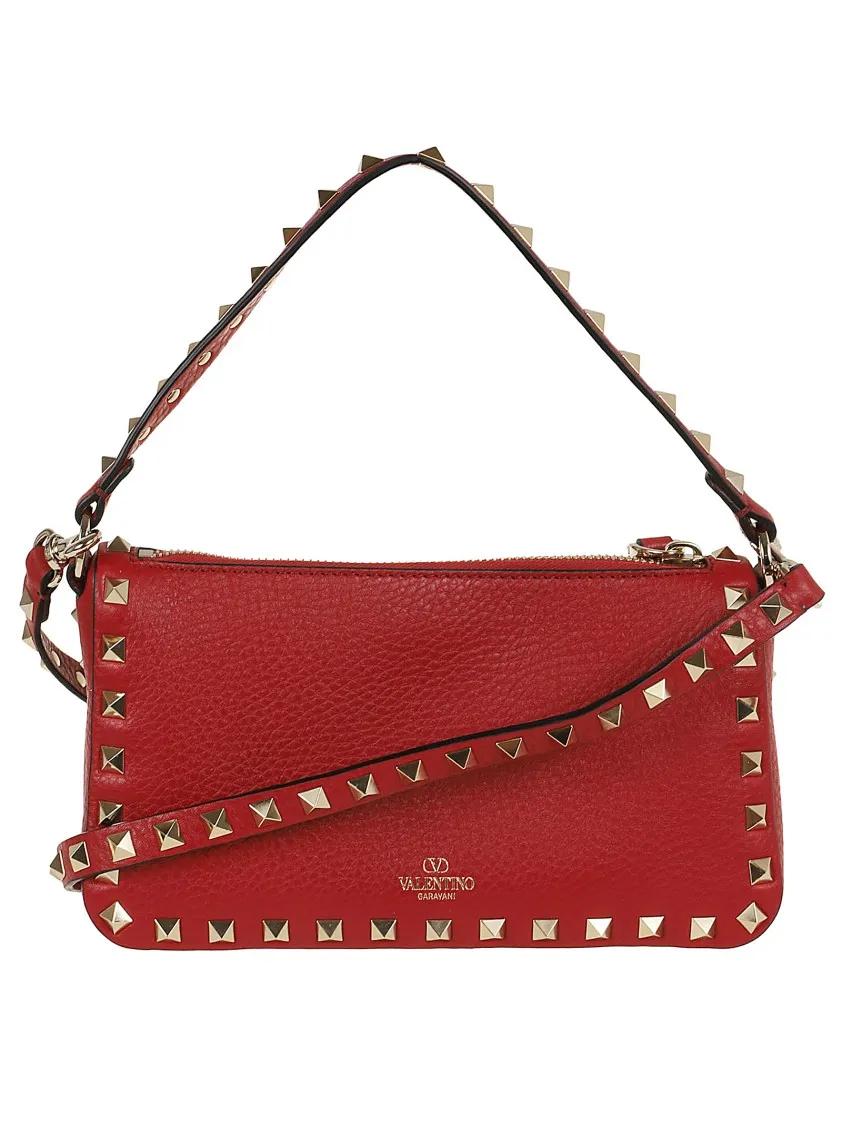 Valentino Hobo bags Small Rockstud Shoulder Bag in rood