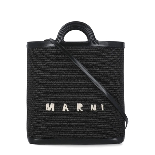 Marni Schultertasche Rafia Shoulder Bag Black