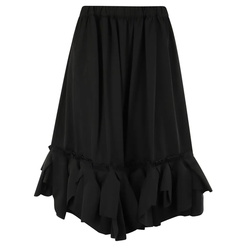 Comme des Garcons Midi-Röcke Double Bottom Wool Skirt Black