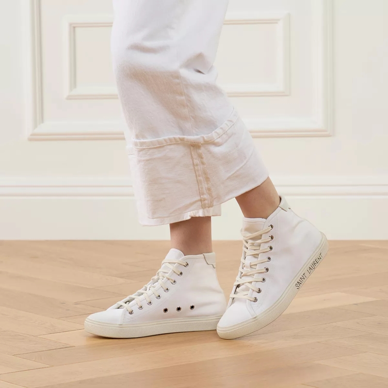 Saint Laurent High-Top-Sneaker Malibu Hightop Sneaker Blanc Optique(Image 3)