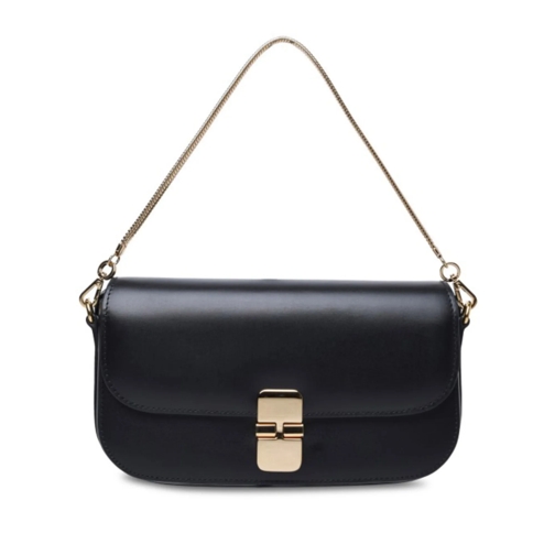 A.P.C. Schultertasche 'Grace' Black Leather Bag Black