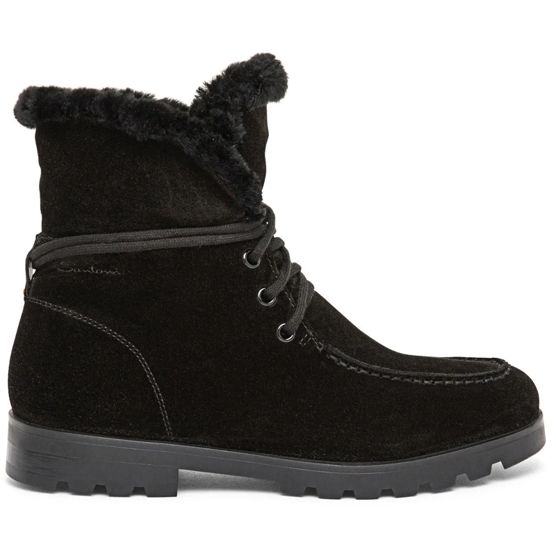 Santoni Stiefel Women's suede ankle boot with fur weiß