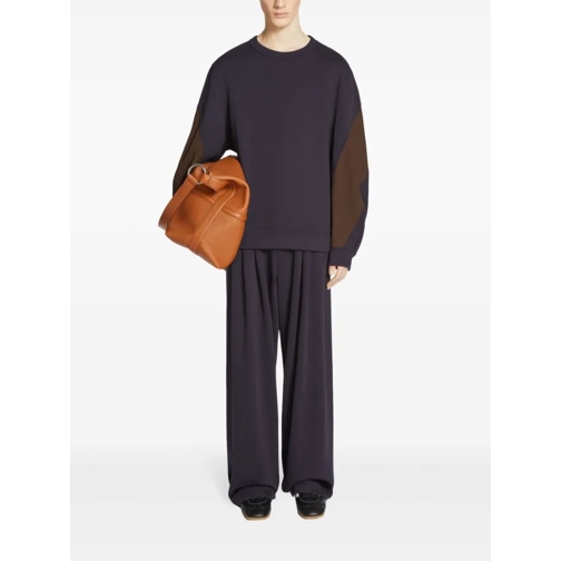 Dries Van Noten  Navy Blue Cotton Trousers Blue