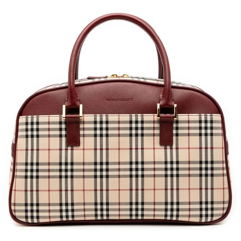 Burberry Tote House Check Canvas Handbag braun