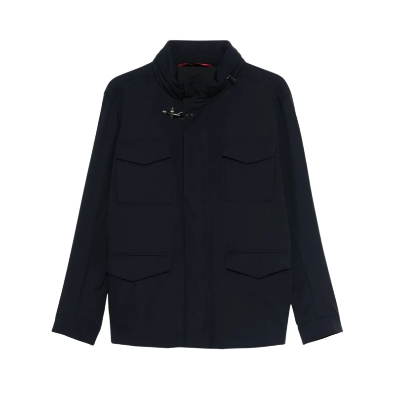 Fay Veste de transition Functional Navy Blue Hooded Jacket Blue
