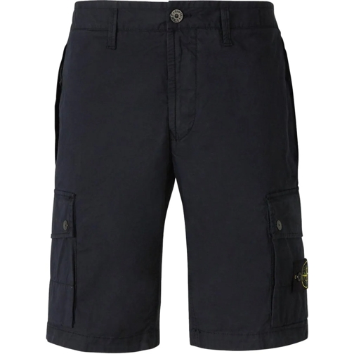 Stone Island Kurze Hosen Logo Cargo Bermuda Shorts blau