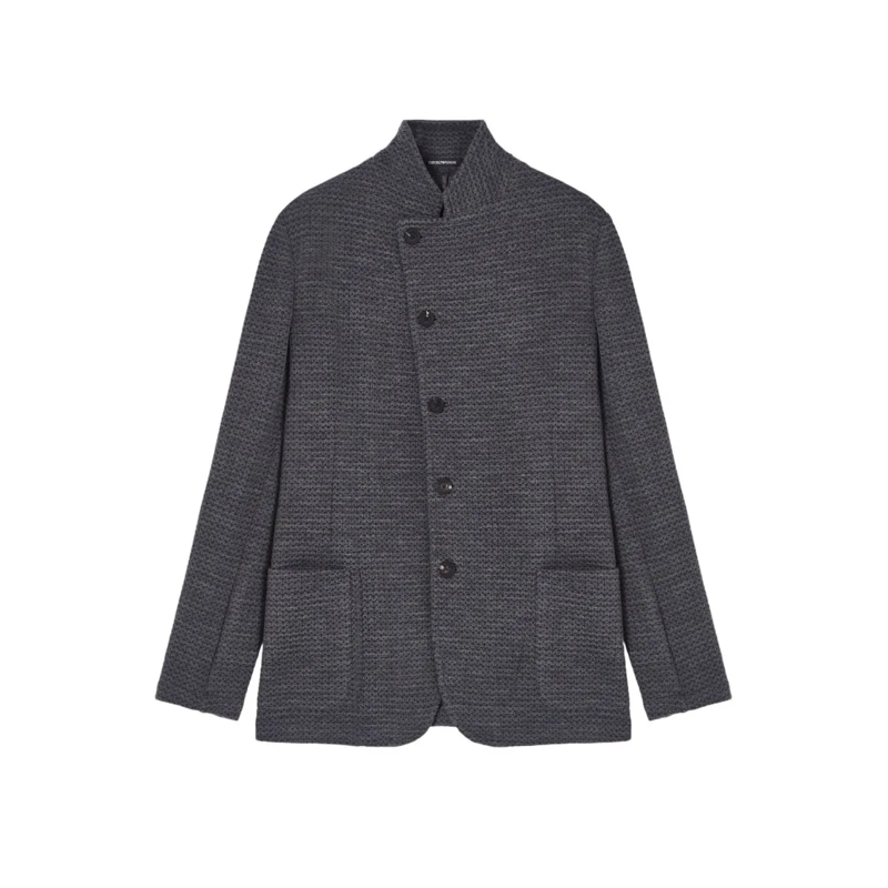 Emporio Armani Blazer Grey Blazer With 3D Motif Grey
