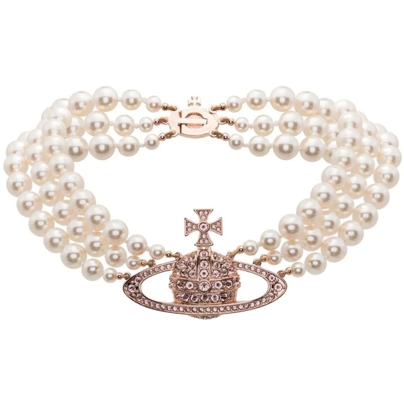Vivienne Westwood Collier moyen Bijoux Pink Goldcreamrose rose