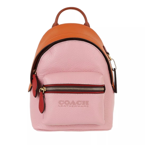 Coach Colorblock Leather Value Charter Backpack 18 B4 Pink Multi Zaino