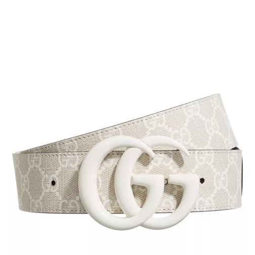 Gucci GG Marmont Belt GG Supreme Beige and White Woven Belt