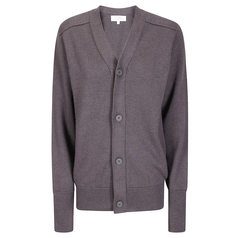 Studio Nicholson Vest Extra-Fine Merino Wool Cardigan Brown