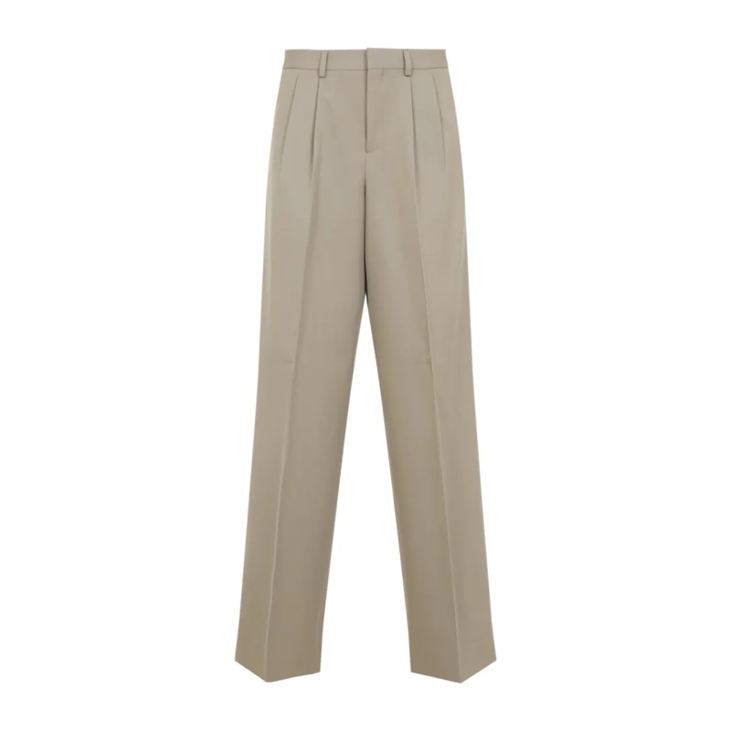 Celine  Pleated Beige Pants With Mid-Waist Grey