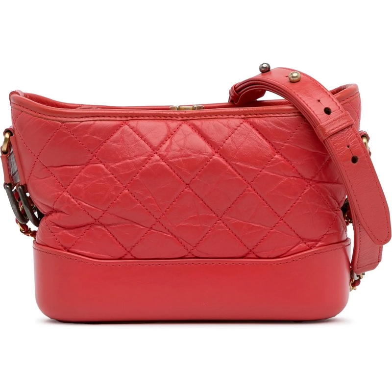 Chanel Schultertasche Small Chevron Lambskin Gabrielle Crossbody rot