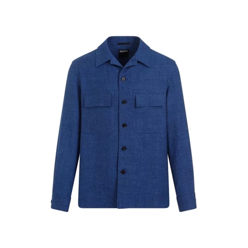 Zegna Dark Blue Cashmere Oasi Shirt Blue 