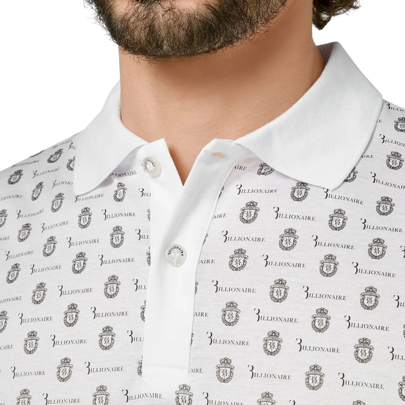 BILLIONAIRE Top Poloshirt Crest weiss(Image 4)