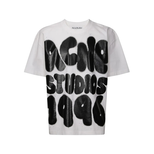 Acne Studios T-Shirts Logoed Oversized T-Shirt White