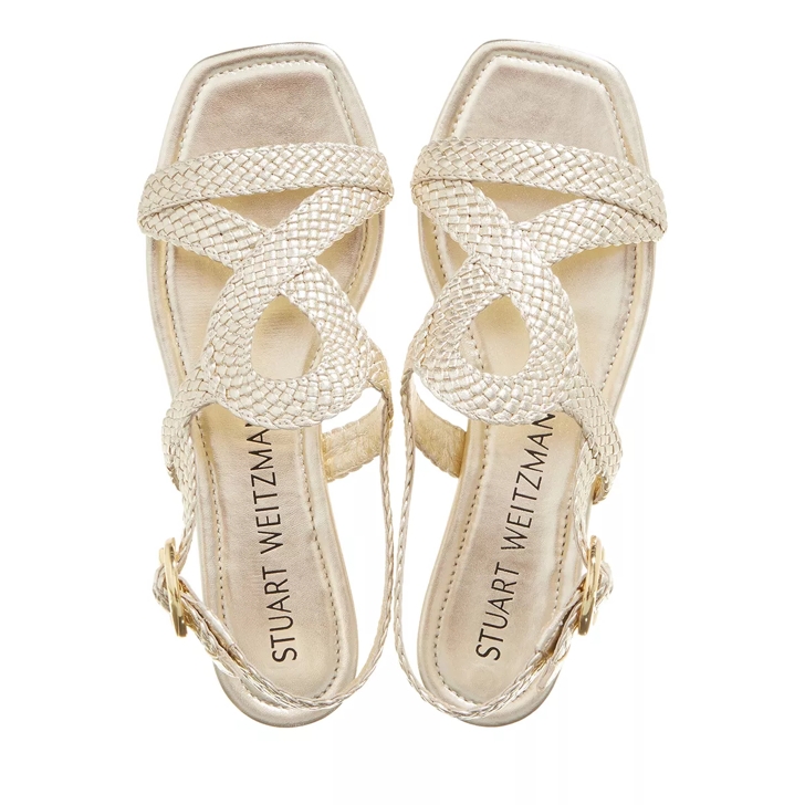 Stuart Weitzman Wovette Flat Sandal Light Gold Sandal