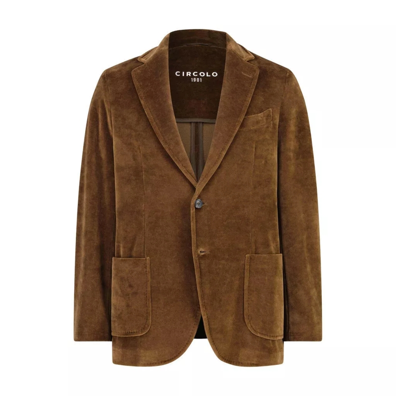 CIRCOLO 1901 Anzugjacke Sakko aus Baumwoll-Velours Schwarz