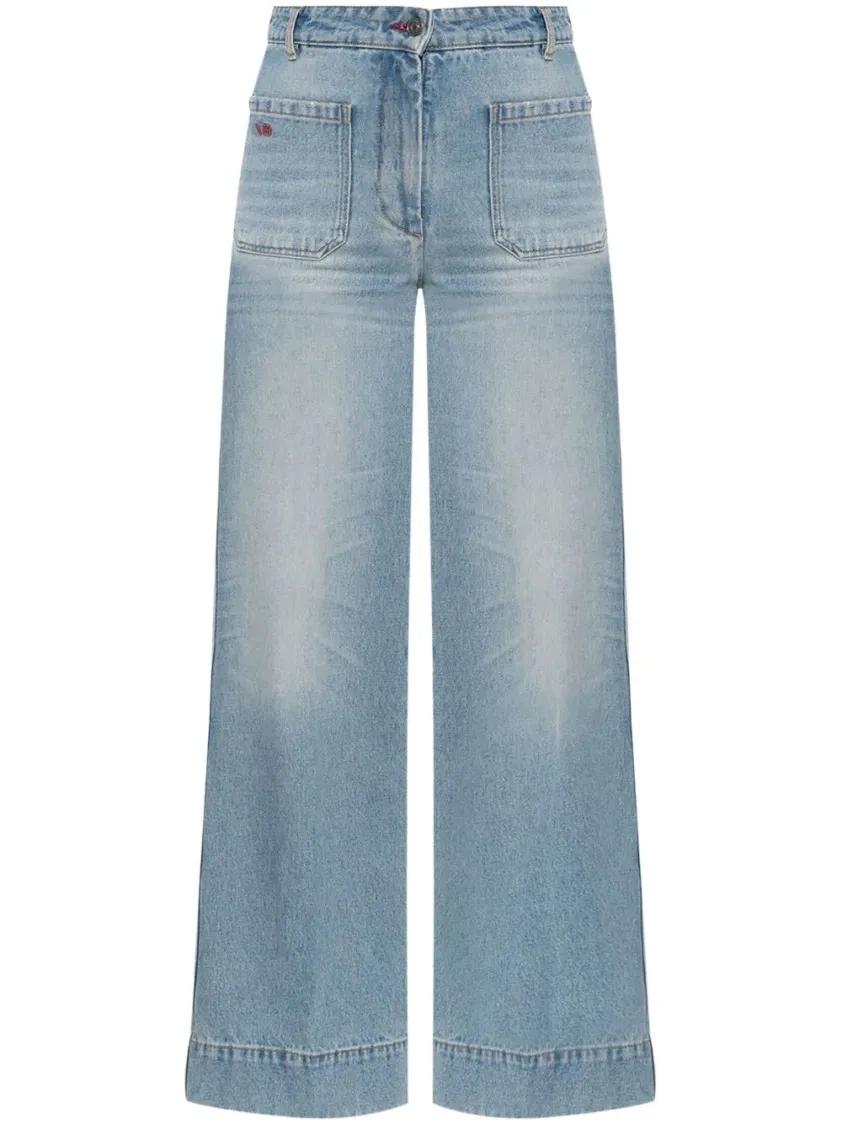 Thumbnail - Victoria Beckham - Indigo Blue High-Waisted Jeans - Größe 27 - blau