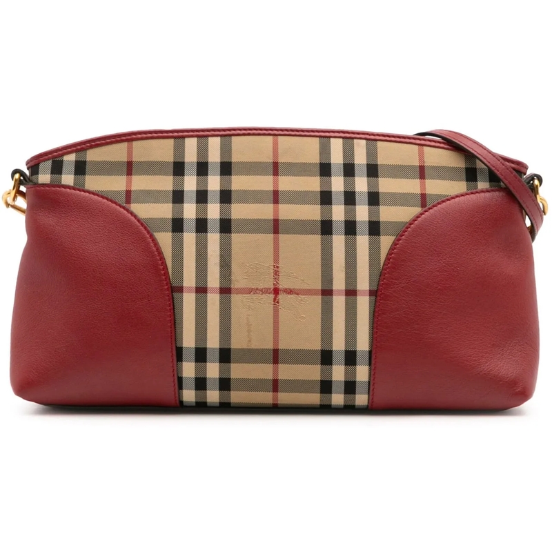 Burberry Schultertasche Haymarket Check Chichester Canvas Crossbody braun