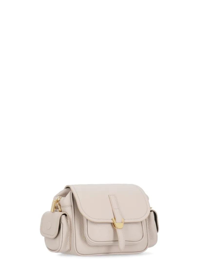 Coccinelle Roze Leren Schoudertas met Flap Zakken Pink Dames