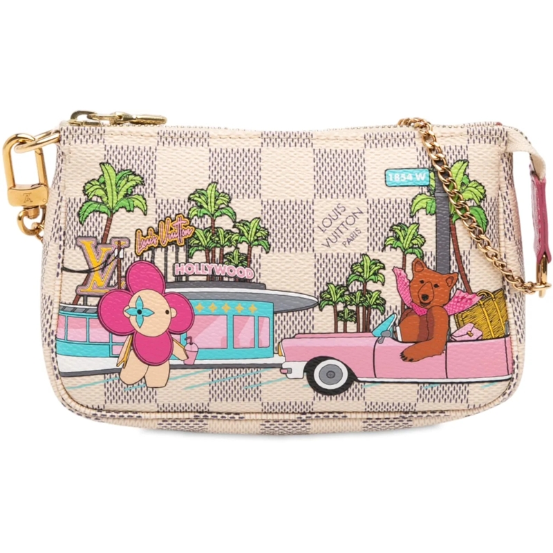 Louis Vuitton Fourre-tout Damier Azur Animation Hollywood Mini Pochette Acce weiß