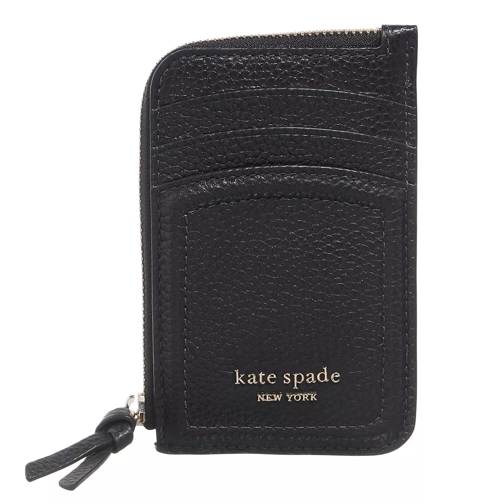 Kate Spade New York Knott Pebbled Leather Zip Card Holder Black Kaartenhouder