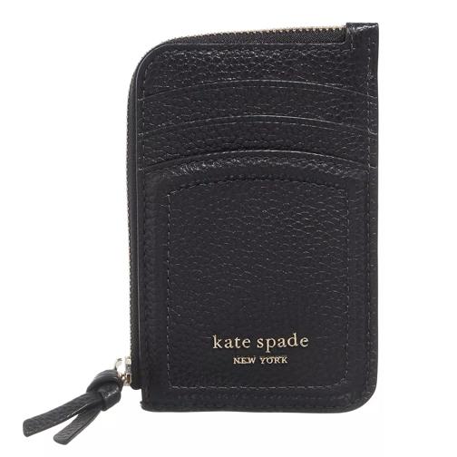 Kate Spade New York Knott Pebbled Leather Zip Card Holder Black Porte-cartes